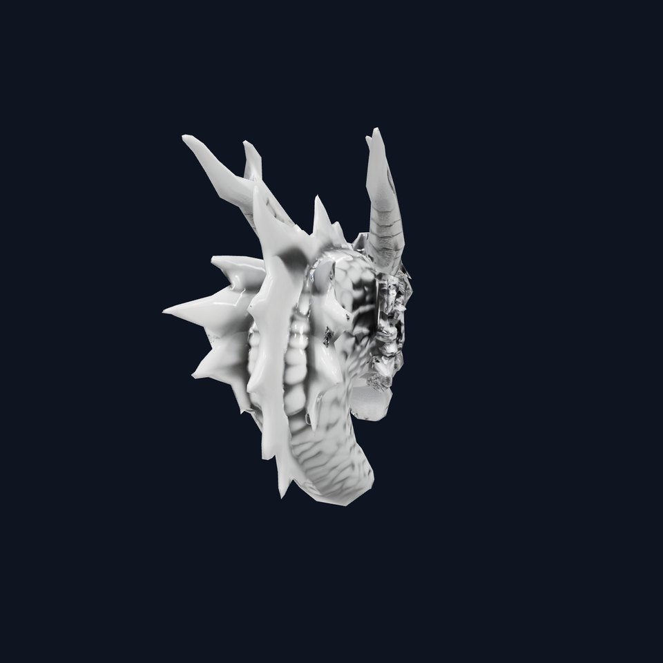 Silver Dragon Head model pack